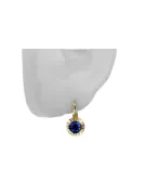 Pendientes Zafiro Oro amarillo de 14 quilates Artesanía vintage vec027y